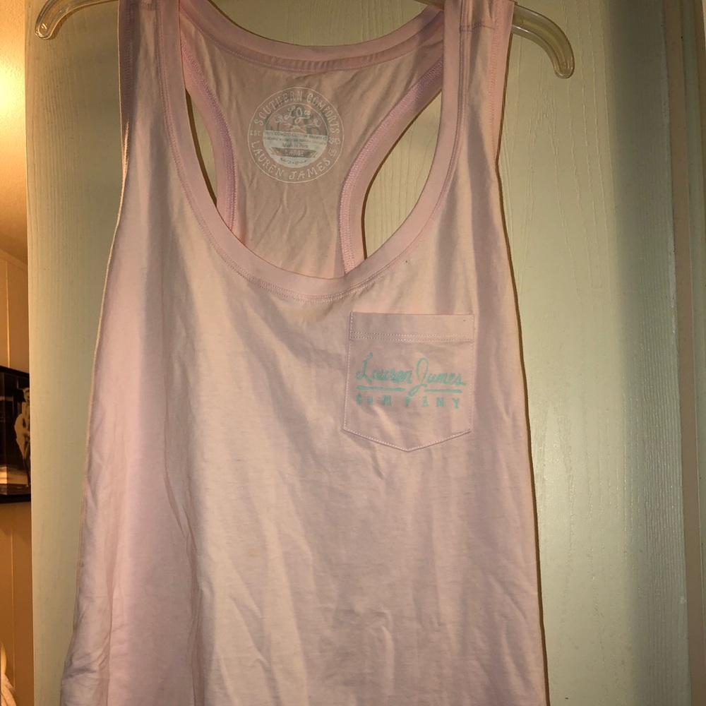 L pink Lauren James racerback tank